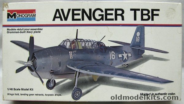 Monogram 1/48 Grumman TBF Avenger - Bagged, 6829 plastic model kit